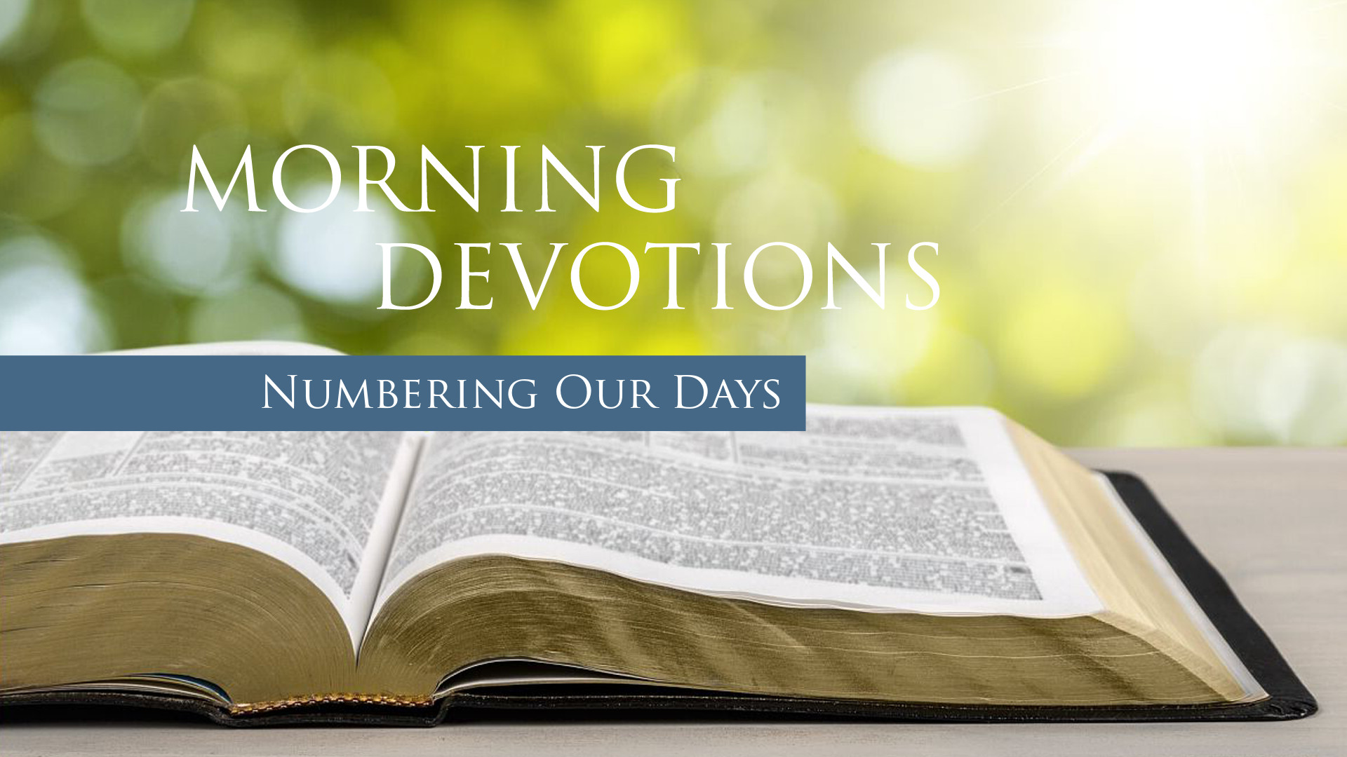 Numbering Our Days - Bible Baptist Church